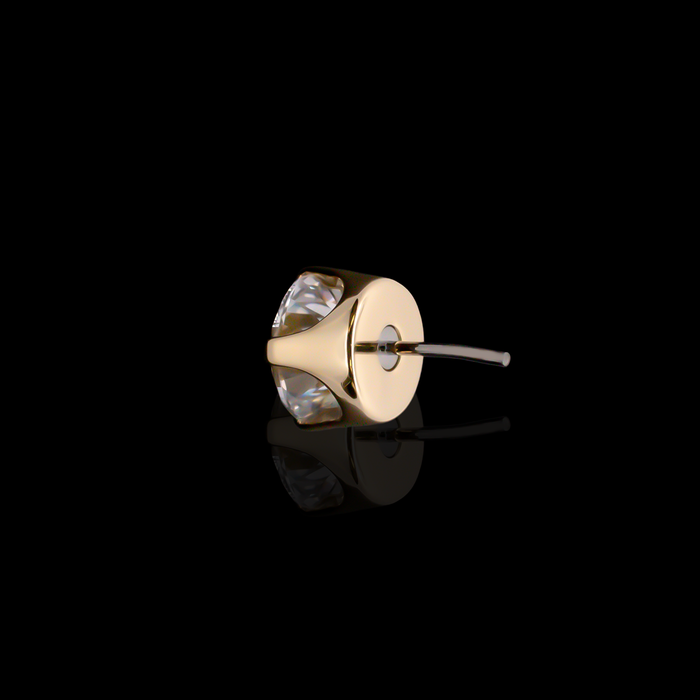 Juliette - 18kt Gold Diamond Threadless End - Khrysos Jewelry