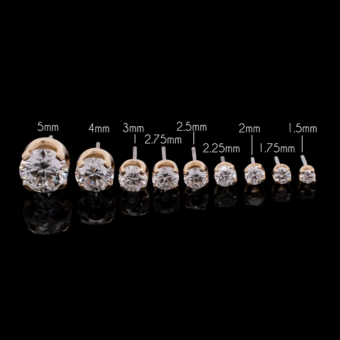 Juliette - 18kt Gold Diamond Threadless End - Khrysos Jewelry