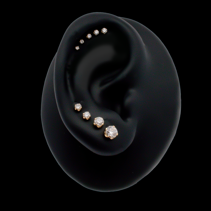 Juliette - 18kt Gold Diamond Threadless End - Khrysos Jewelry