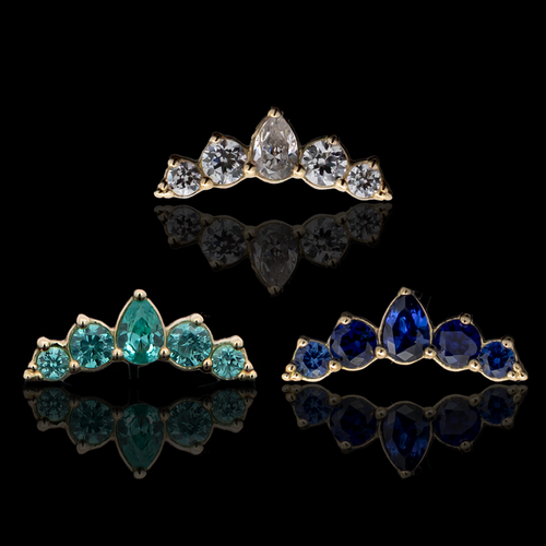 Levi - 18kt Gold Threadless End - Khrysos Jewelry