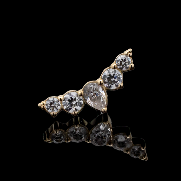 Levi - 18kt Gold Threadless End - Khrysos Jewelry