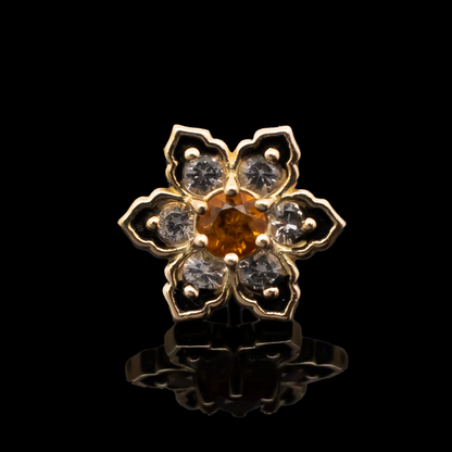 Lily - 18kt Gold Threadless End - Khrysos Jewelry