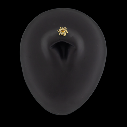 Lily - 18kt Gold Threadless End - Khrysos Jewelry