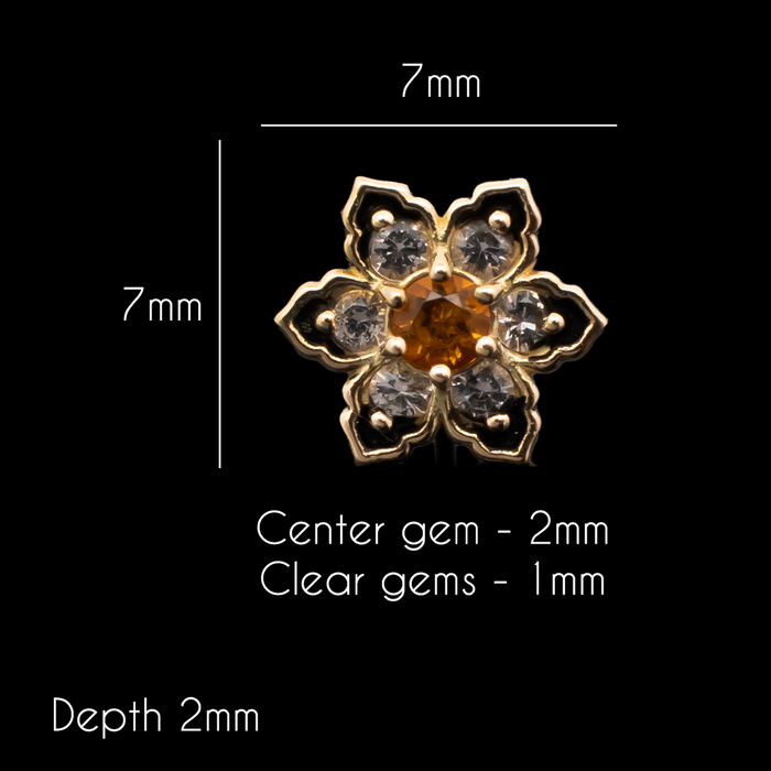 Lily - 18kt Gold Threadless End - Khrysos Jewelry