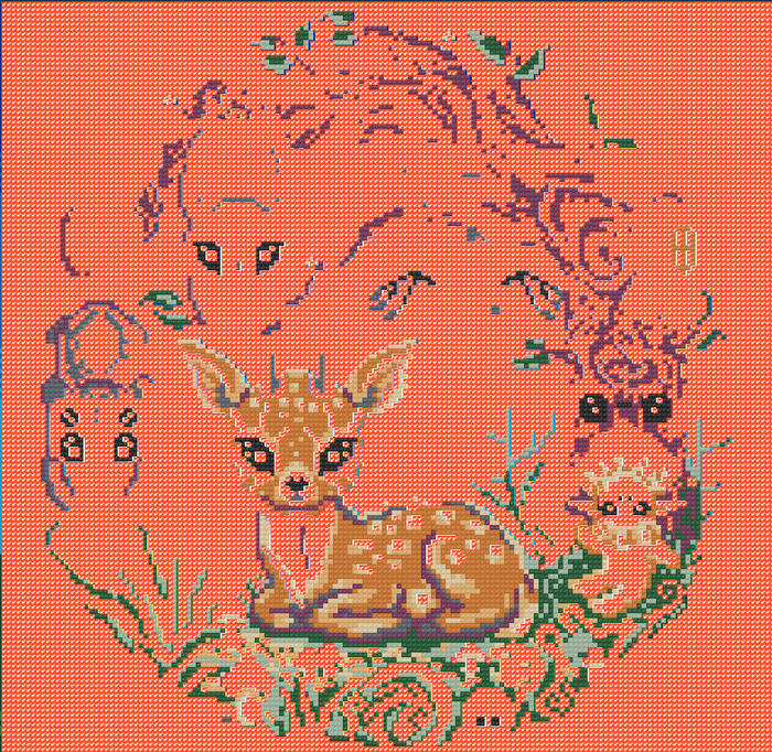 Little Deer And Forest Creatures | Pixel Charted