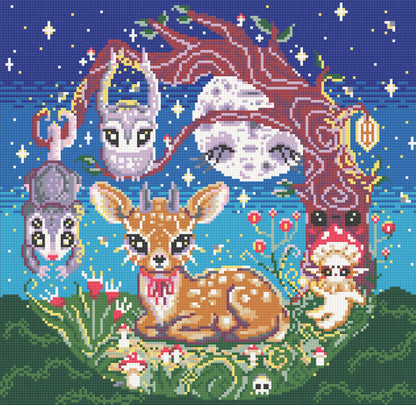 Little Deer And Forest Creatures | Pixel Charted
