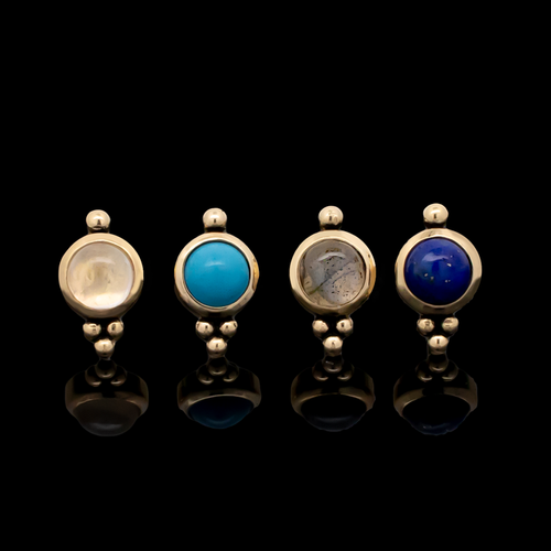 Lydia - 18kt Gold Threadless End - Khrysos Jewelry