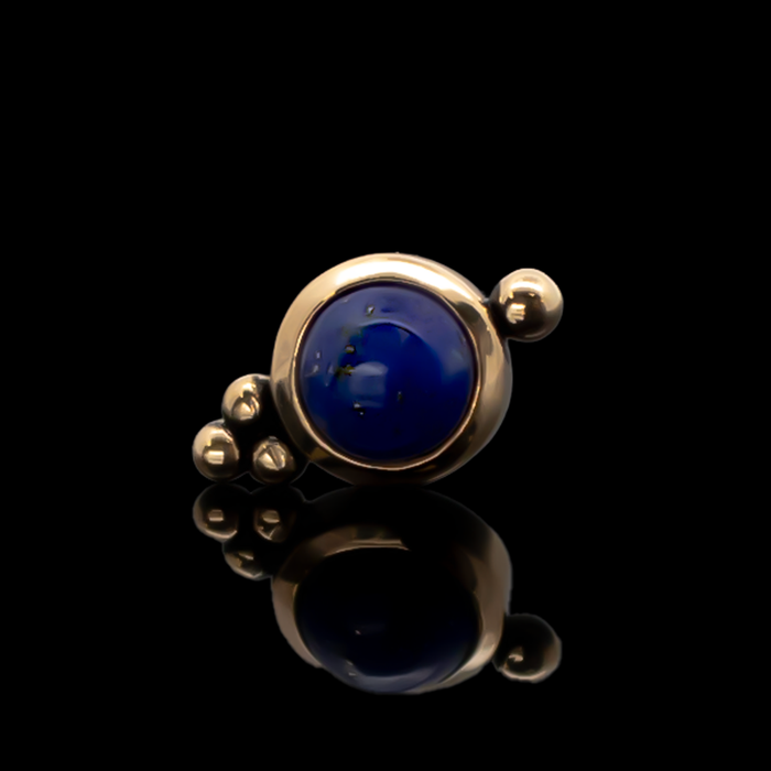 Yellow Gold / Genuine Lapis Lazuli