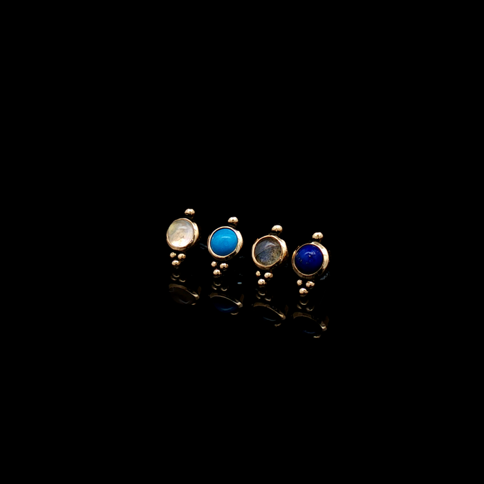 Lydia - 18kt Gold Threadless End - Khrysos Jewelry