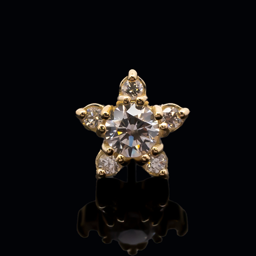 Madeline - 18kt Gold Threadless End - Khrysos Jewelry