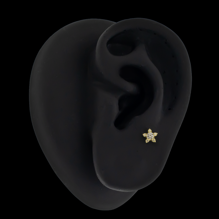 Madeline - 18kt Gold Threadless End - Khrysos Jewelry