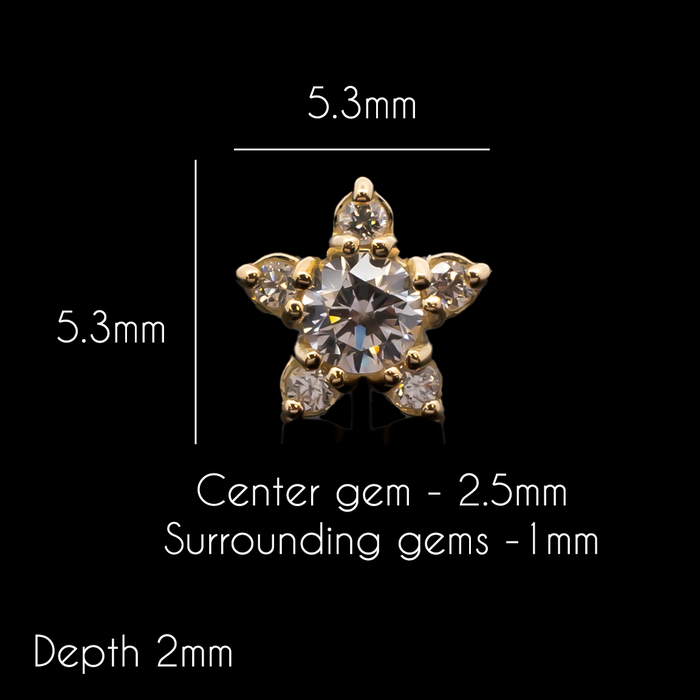 Madeline - 18kt Gold Threadless End - Khrysos Jewelry