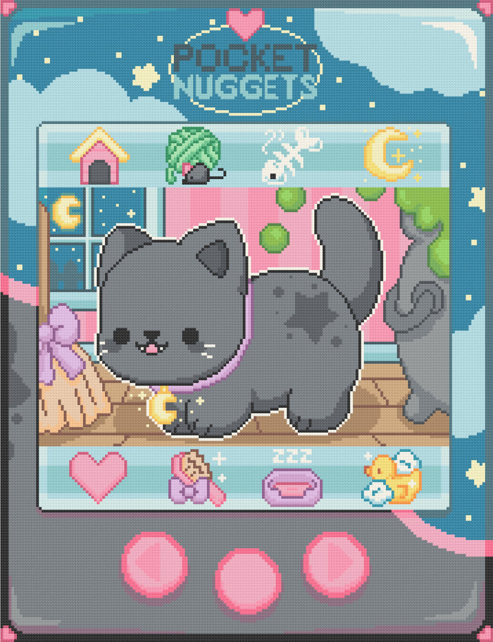 Magic Cat Pocket Nugget | Pixel Charted | Ready To Ship