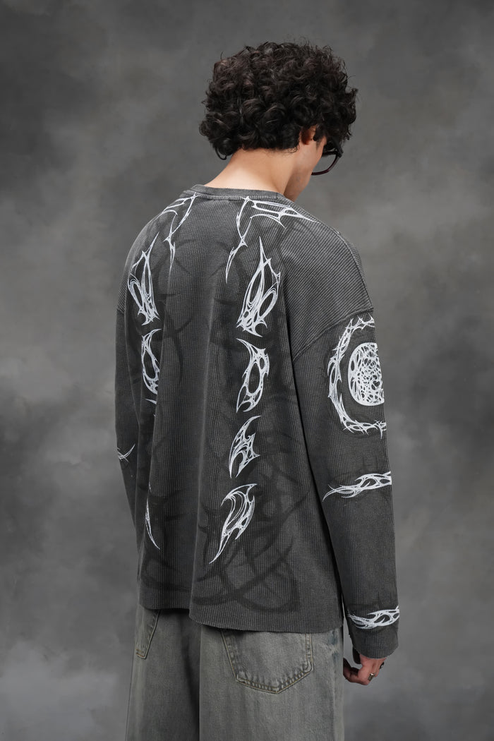 Malevolent Body - Waffle Fabric Full Sleeve T-shirt