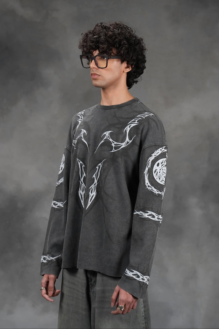 Malevolent Body - Waffle Fabric Full Sleeve T-shirt