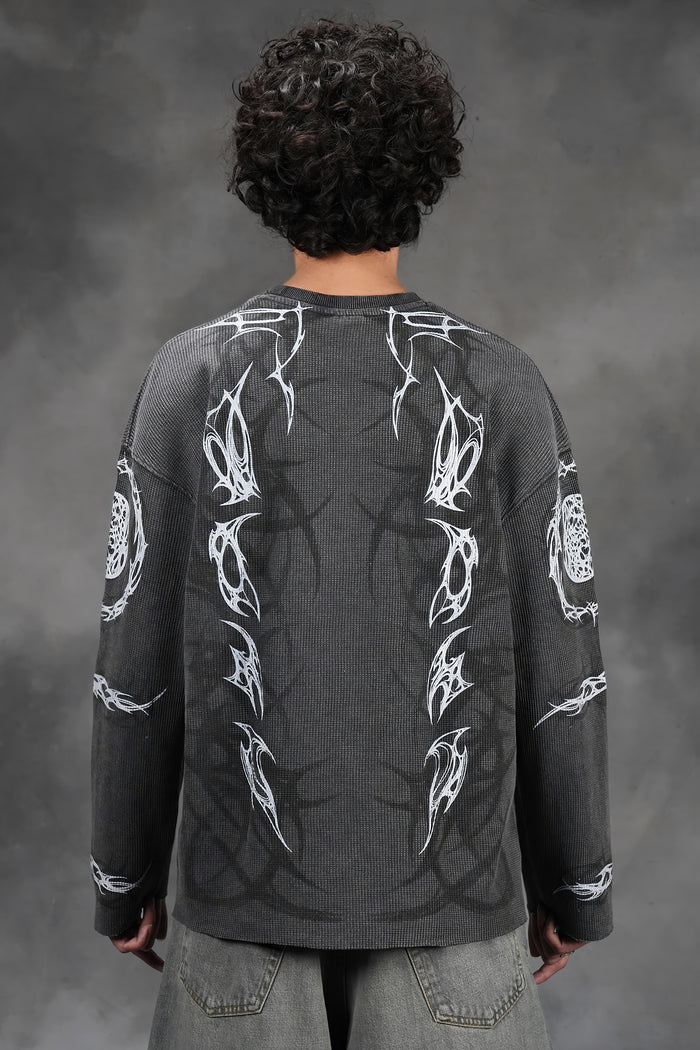 Malevolent Body - Waffle Fabric Full Sleeve T-shirt