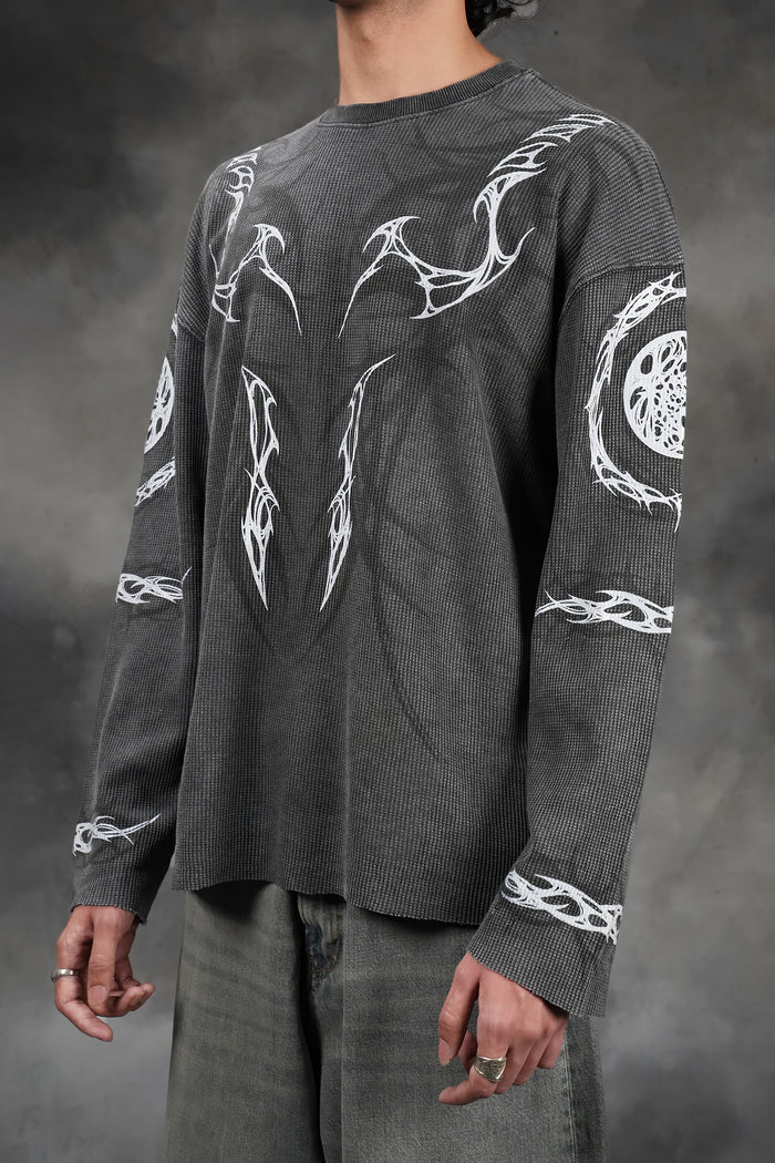Malevolent Body - Waffle Fabric Full Sleeve T-shirt