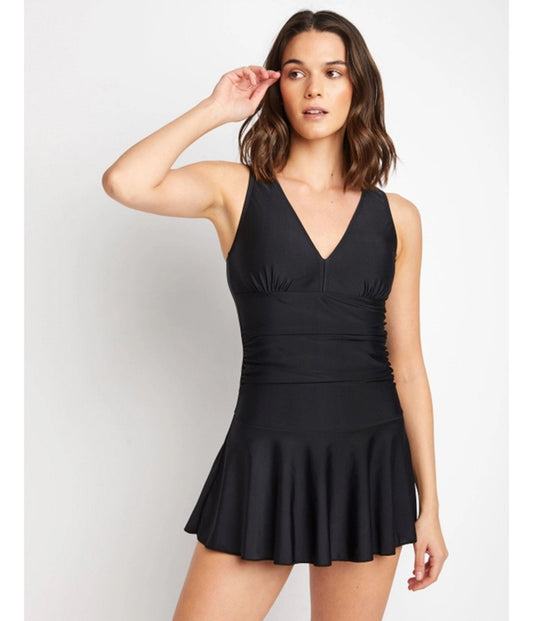 Marina West Black Skirted Swimsuit