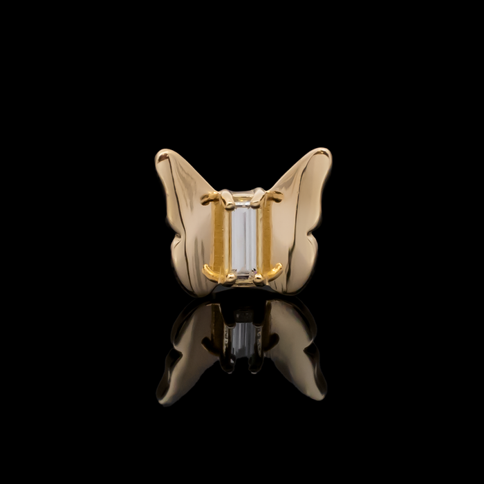 Mariposa - 18kt Gold Threadless End - Khrysos Jewelry