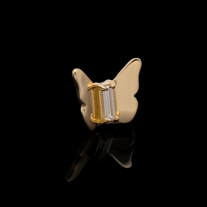 Mariposa - 18kt Gold Threadless End - Khrysos Jewelry