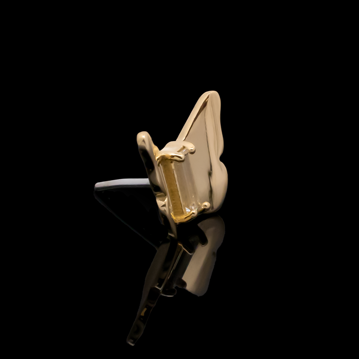 Mariposa - 18kt Gold Threadless End - Khrysos Jewelry