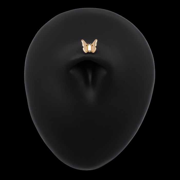 Mariposa - 18kt Gold Threadless End - Khrysos Jewelry