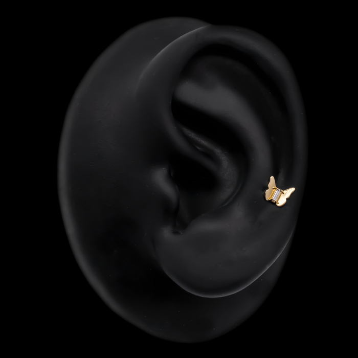 Mariposa - 18kt Gold Threadless End - Khrysos Jewelry