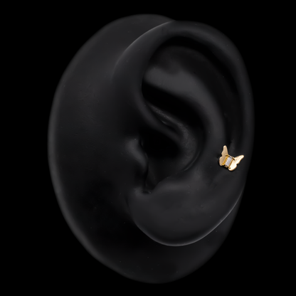 Mariposa - 18kt Gold Threadless End - Khrysos Jewelry