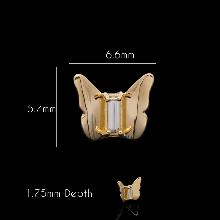 Mariposa - 18kt Gold Threadless End - Khrysos Jewelry