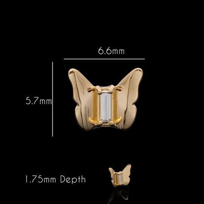 Mariposa - 18kt Gold Threadless End - Khrysos Jewelry