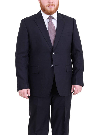 Arthur Black Sale Suits Men's Arthur Black Executive Portly Fit Navy Blue Plaid Two Button Wool Suit