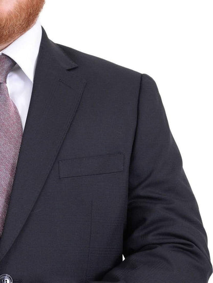 Arthur Black Sale Suits Men's Arthur Black Executive Portly Fit Navy Blue Plaid Two Button Wool Suit
