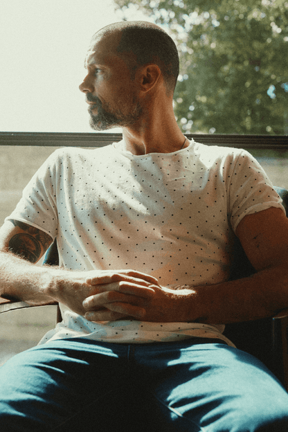 Men's Brolin Raw Neck Crew Dot Print Tee - view 4