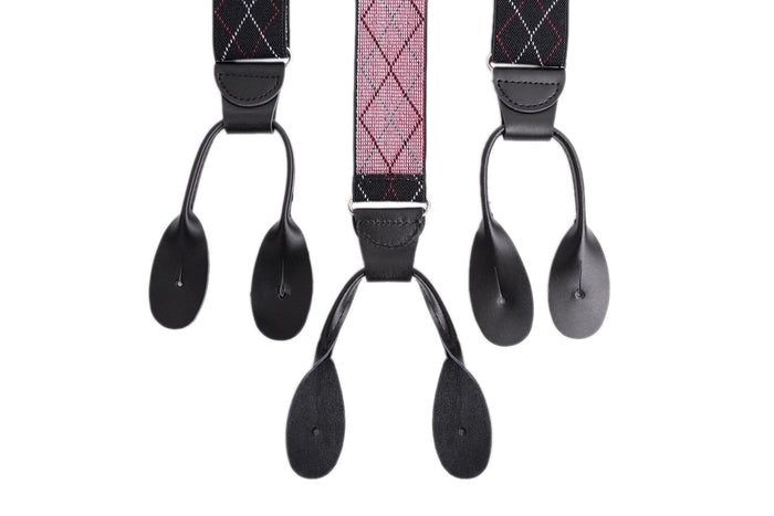 Ariston Suspenders Mens Button Black Leather Braces Adjustable Y Back Suspenders Xlong Available