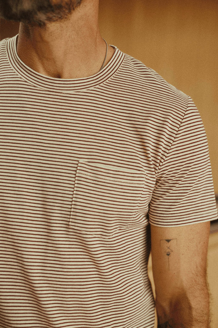 Men's Cotton V-Pocket Stripe Tee - view 2