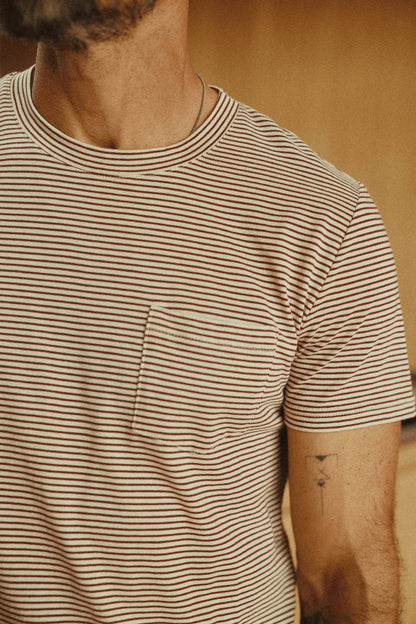Men's Cotton V-Pocket Stripe Tee - view 2