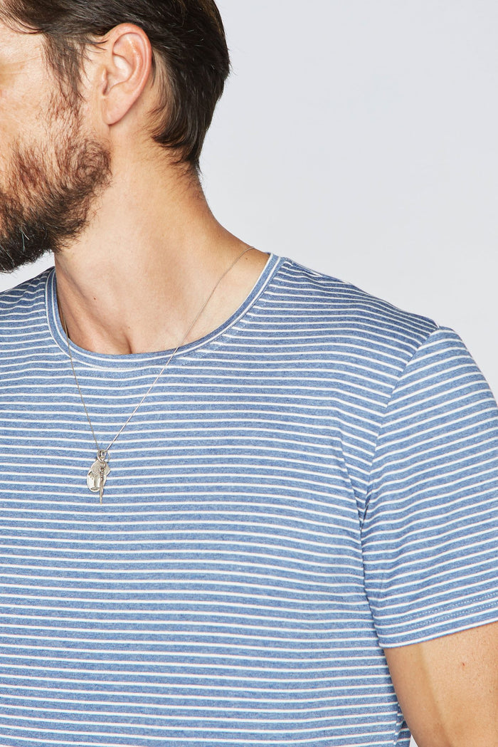 Men's Crew Neck Stripe Tee - Blue / White - view 2