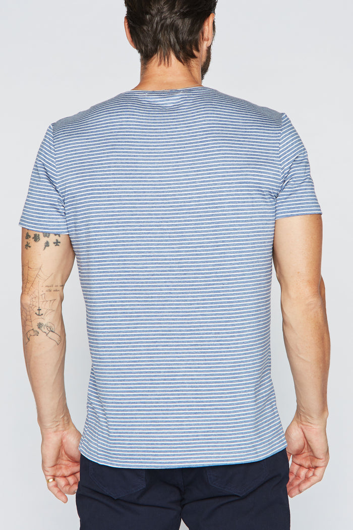 Men's Crew Neck Stripe Tee - Blue / White - view 3