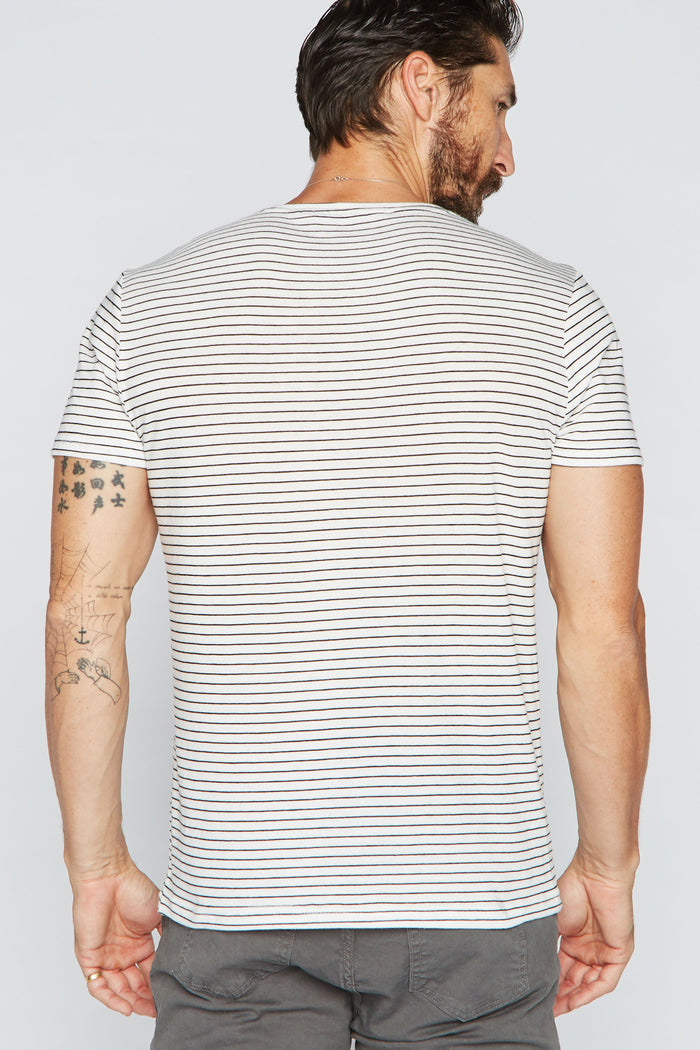 Men's Crew Neck Stripe Tee - White / Black - view 2