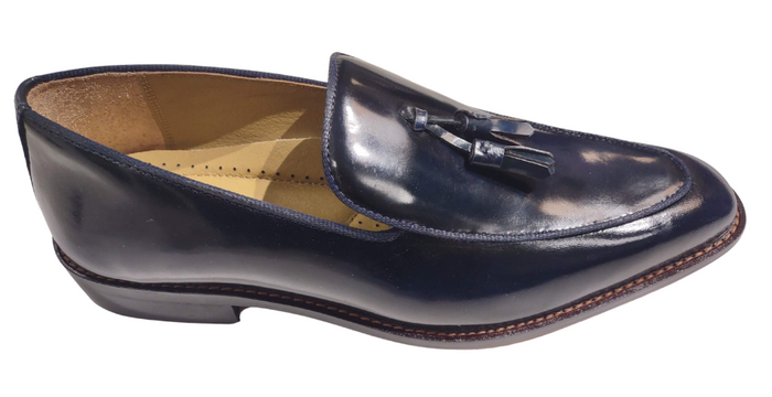 Men’s Navy Leather Tassel Loafers