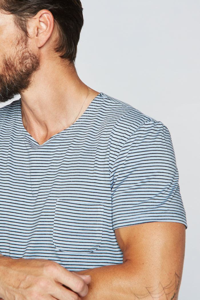 Men's Sailor Pocket Stripe Tee - Blue/Black - view 2