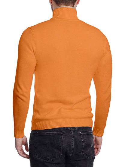 Arthur Black Men's Solid Copper Orange Pullover Cotton Blend Turtleneck Sweater Shirt - The Suit Depot