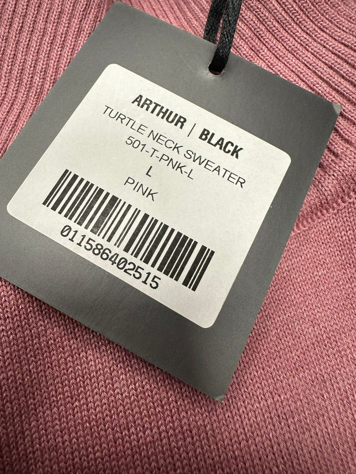 Arthur Black Men's Solid Pink Pullover Cotton Blend Turtleneck Sweater Shirt - The Suit Depot