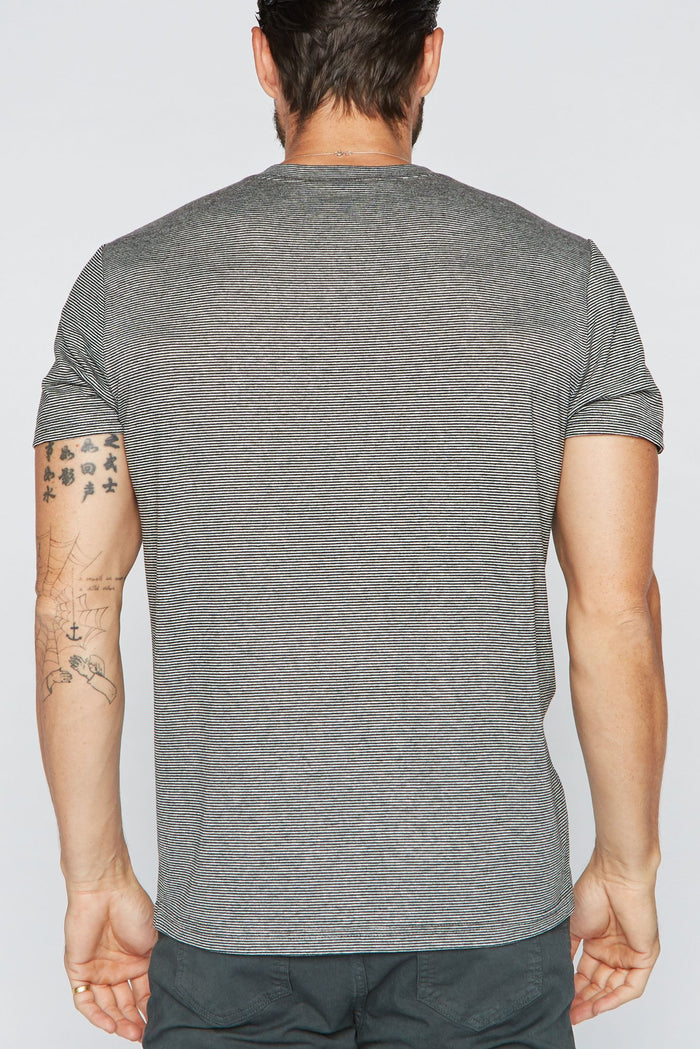Men's V-Pocket Stripe Tee - Black / Grey - view 3