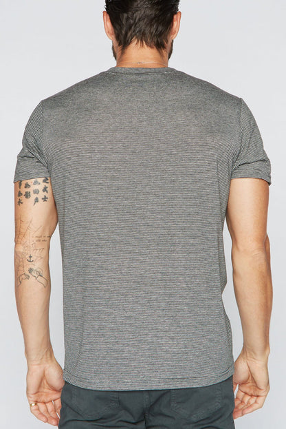 Men's V-Pocket Stripe Tee - Black / Grey - view 3