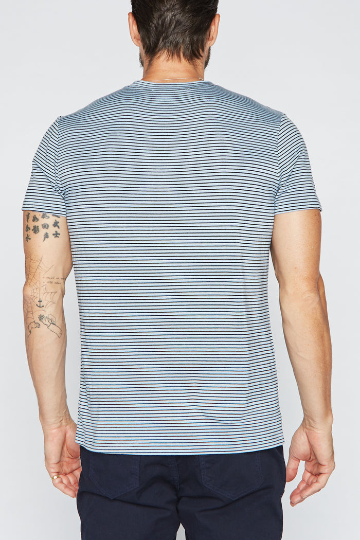 Men's V-Pocket Stripe Tee - Blue / Black - view 2