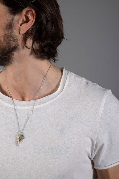 Men's Wallace Raw Neck Cotton Linen Crew Tee - view 7