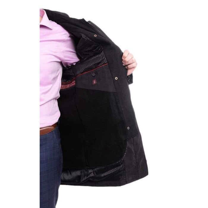 Cianni Cellini Dress Coats Men's Rain-proof Iconic Black Trench Coat Jacket With Removable Liner