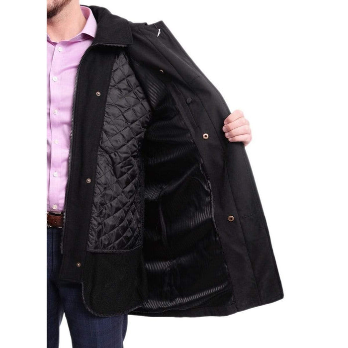 Cianni Cellini Dress Coats Men's Rain-proof Iconic Black Trench Coat Jacket With Removable Liner