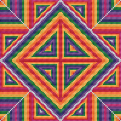 Metallic Geometry | 100% Special Drill | Pixel Charted